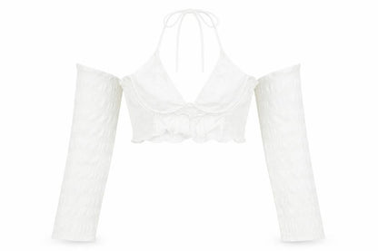 PRETTYLITTLETHING Womens White  Polyester Basic T-Shirt Size 6 V-Neck
