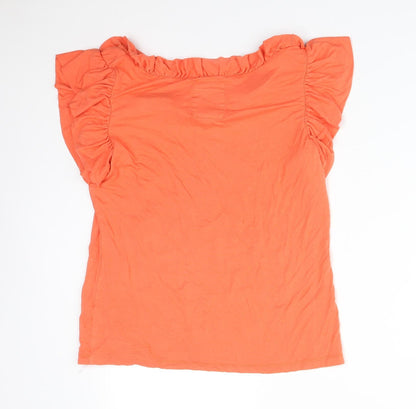 Preloved Debenhams Womens Orange   Basic T-Shirt Size 16 Boat Neck - Back