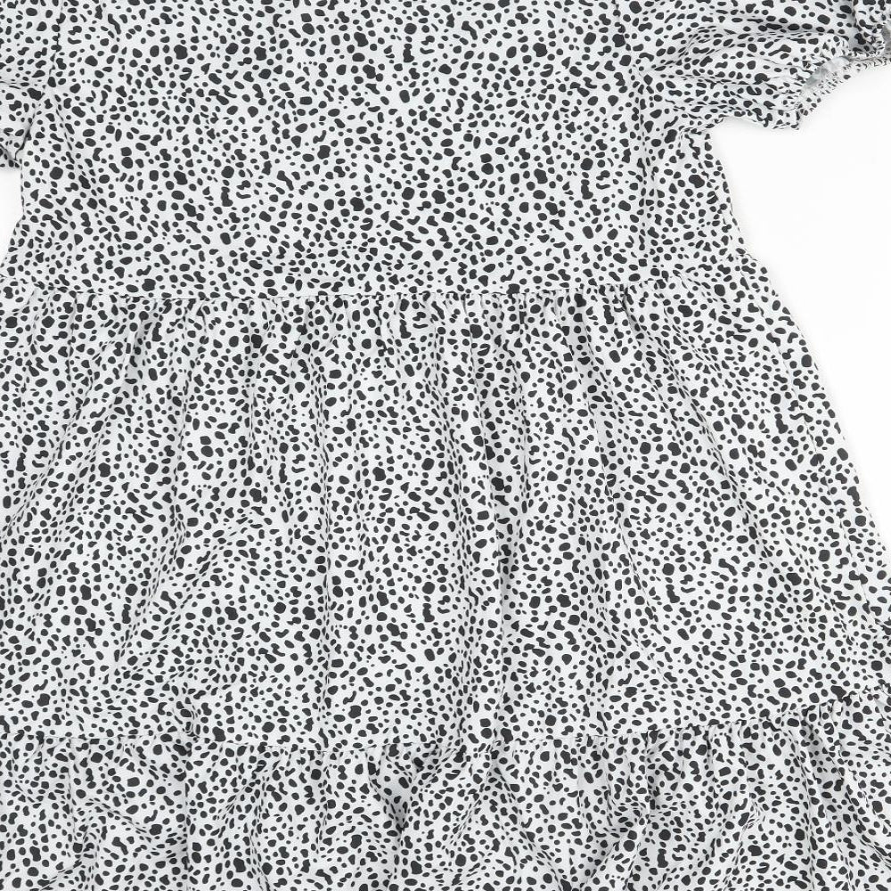 SheIn Womens Multicoloured Animal Print Polyester A-Line  Size S V-Neck
