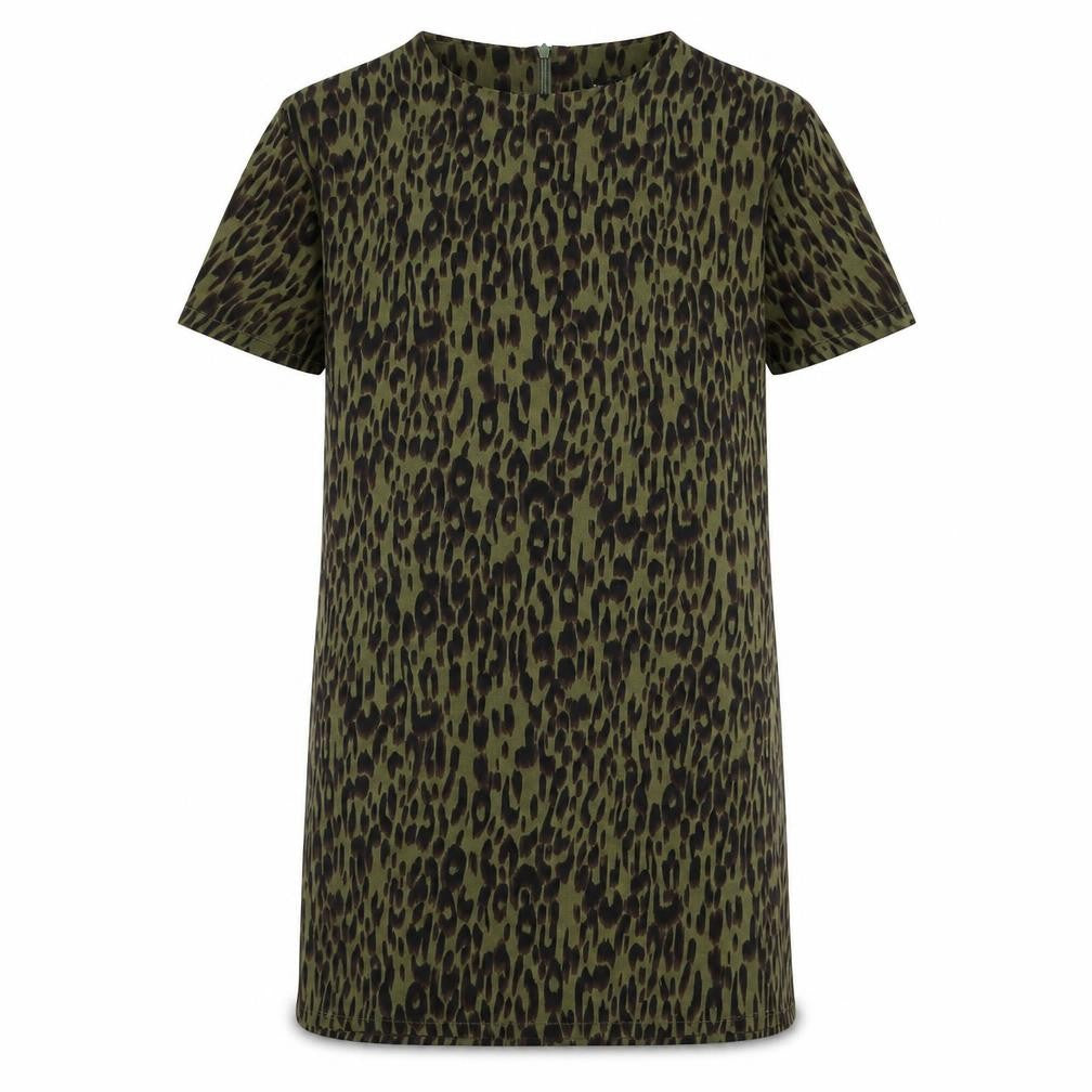 Boohoo Womens Multicoloured Animal Print Polyester Basic T-Shirt Size 10 Round Neck