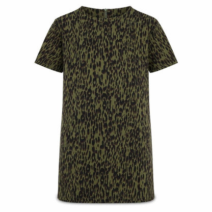 Boohoo Womens Multicoloured Animal Print Polyester Basic T-Shirt Size 10 Round Neck