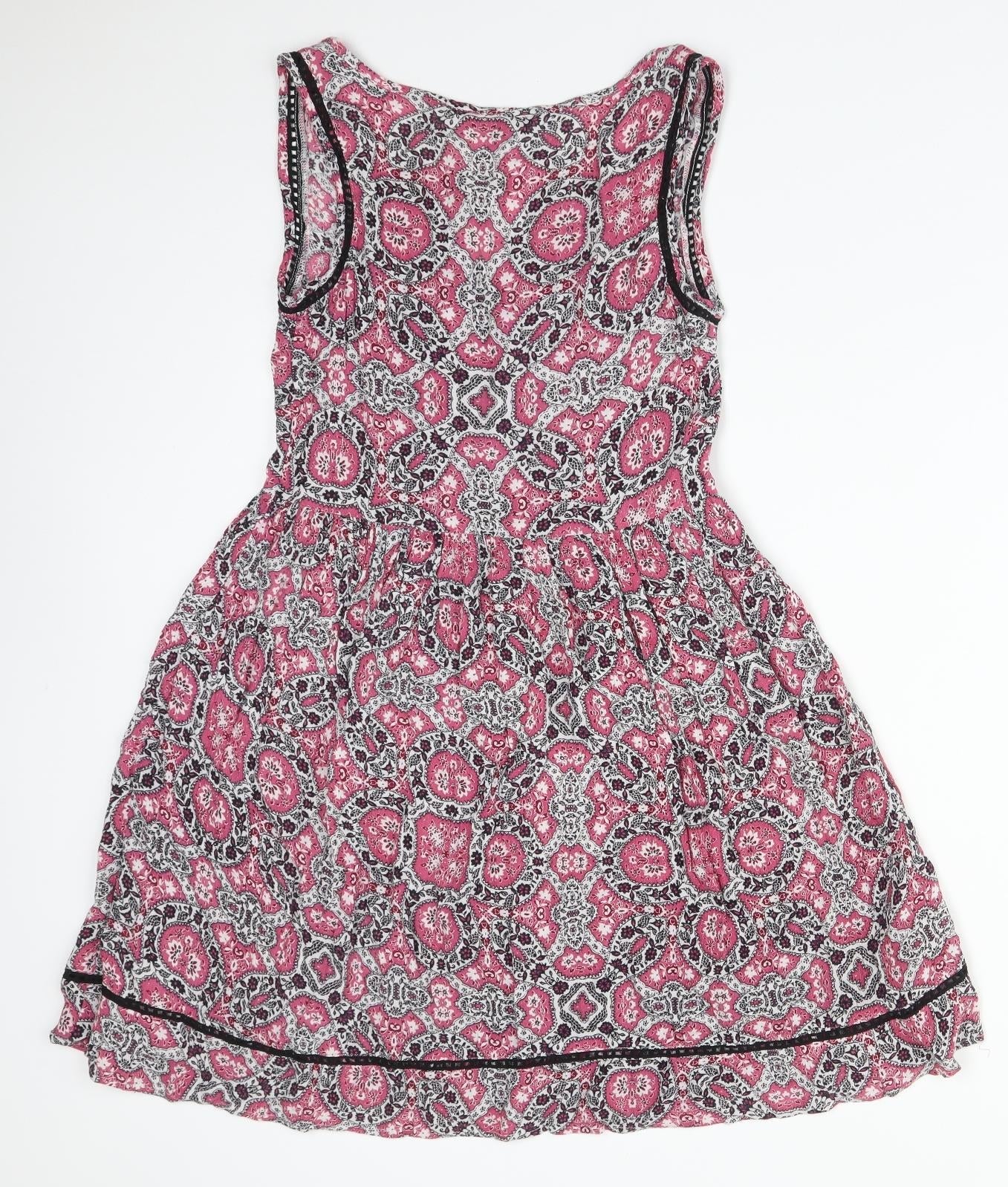 New Look Womens Multicoloured Floral Viscose A-Line  Size 6 V-Neck