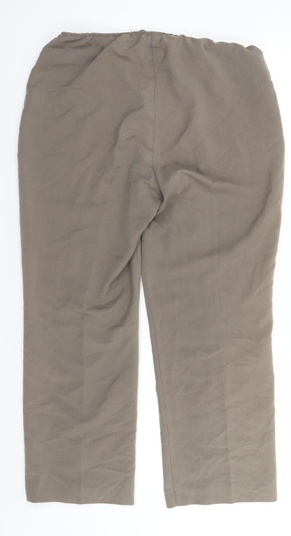 Preloved Bonmarché Womens Beige  Polyester Trousers  Size 12 L26 in Regular - Back