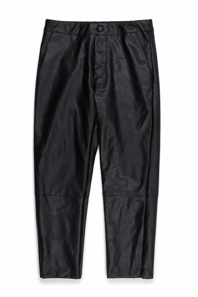 Zara Boys Black  Polyurethane Capri Trousers Size 8 Years  Regular