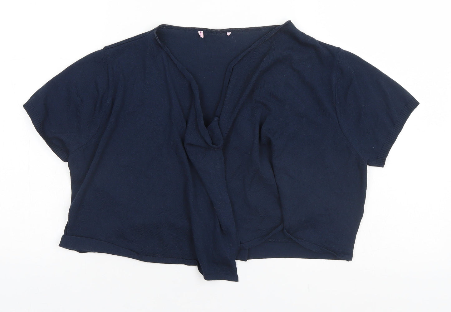 Per Una Womens Blue Round Neck  Viscose Cardigan Jumper Size 14