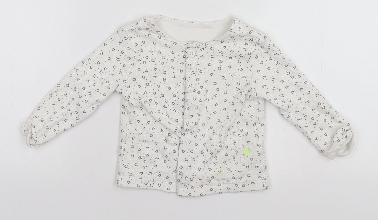 Matalan Baby White Geometric  Jacket  Size 12-18 Months