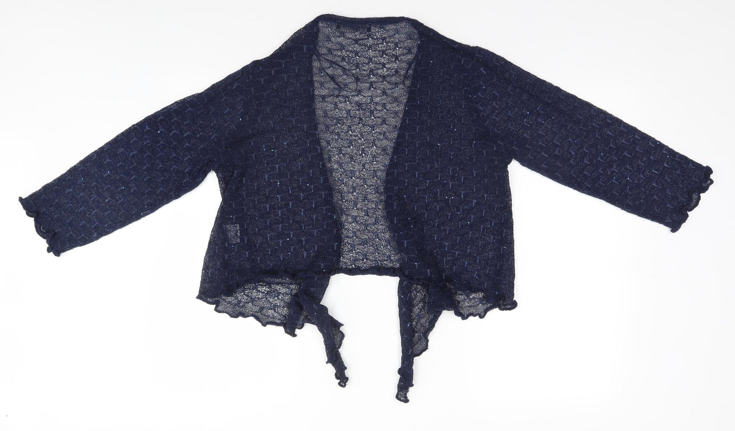 Preworn Womens Blue Round Neck  Polyester Cardigan Jumper Size XL