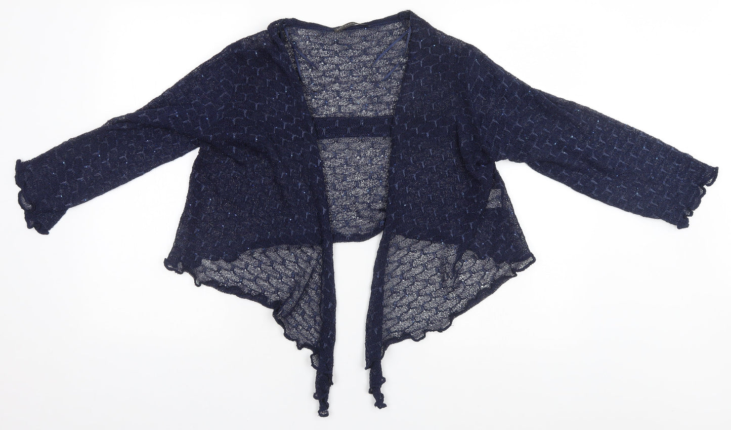 Preworn Womens Blue Round Neck  Polyester Cardigan Jumper Size XL