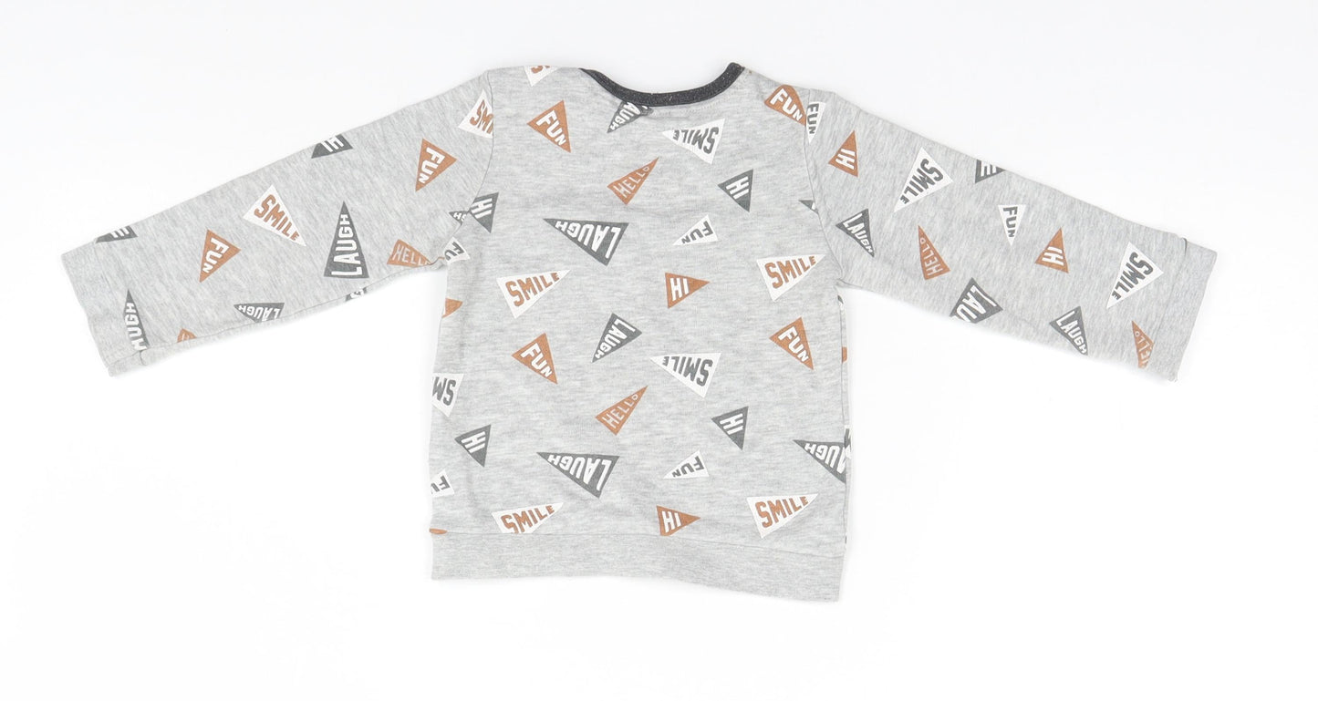 TU Baby Grey  Cotton Pullover Jumper Size 9-12 Months