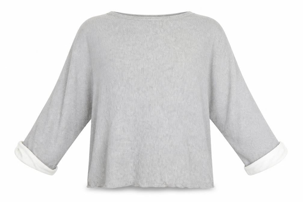 Cotton Traders Womens Grey Round Neck  Viscose Pullover Jumper Size 16