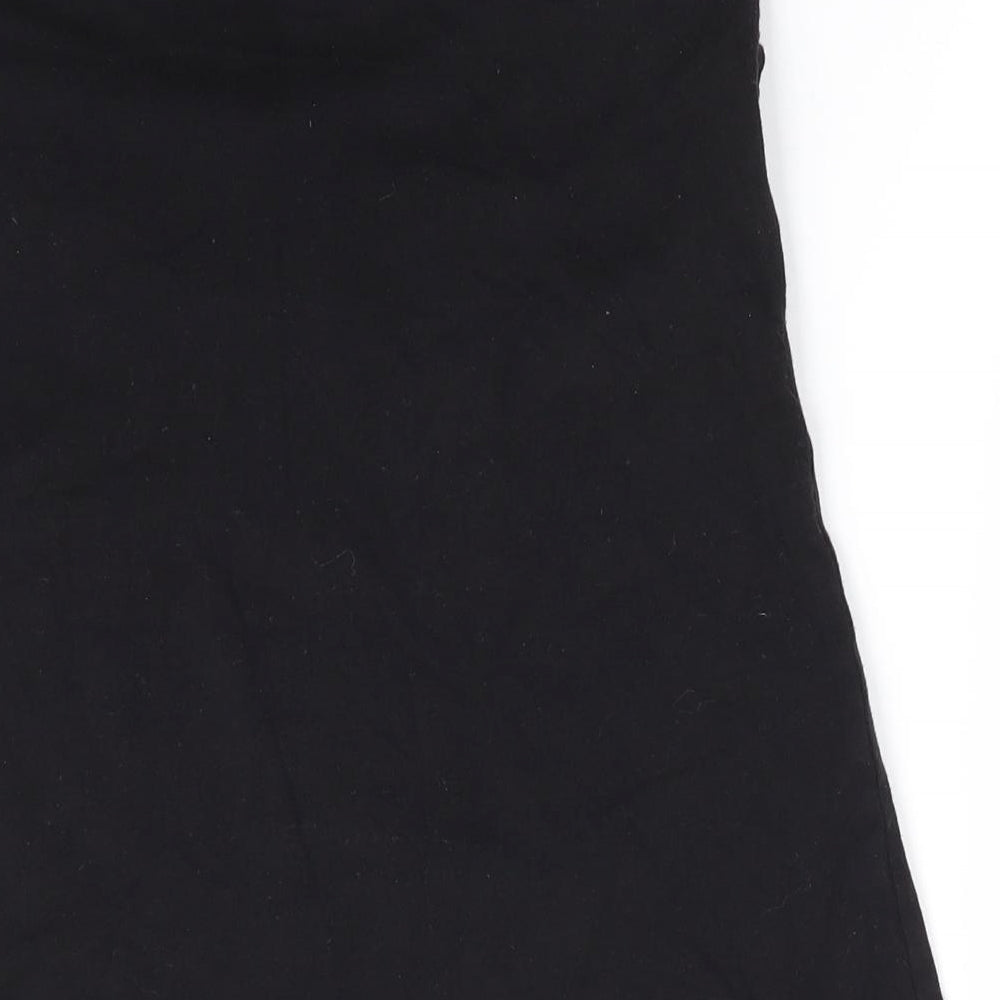 Matalan Womens Black  Cotton Basic T-Shirt Size 12 Off the Shoulder