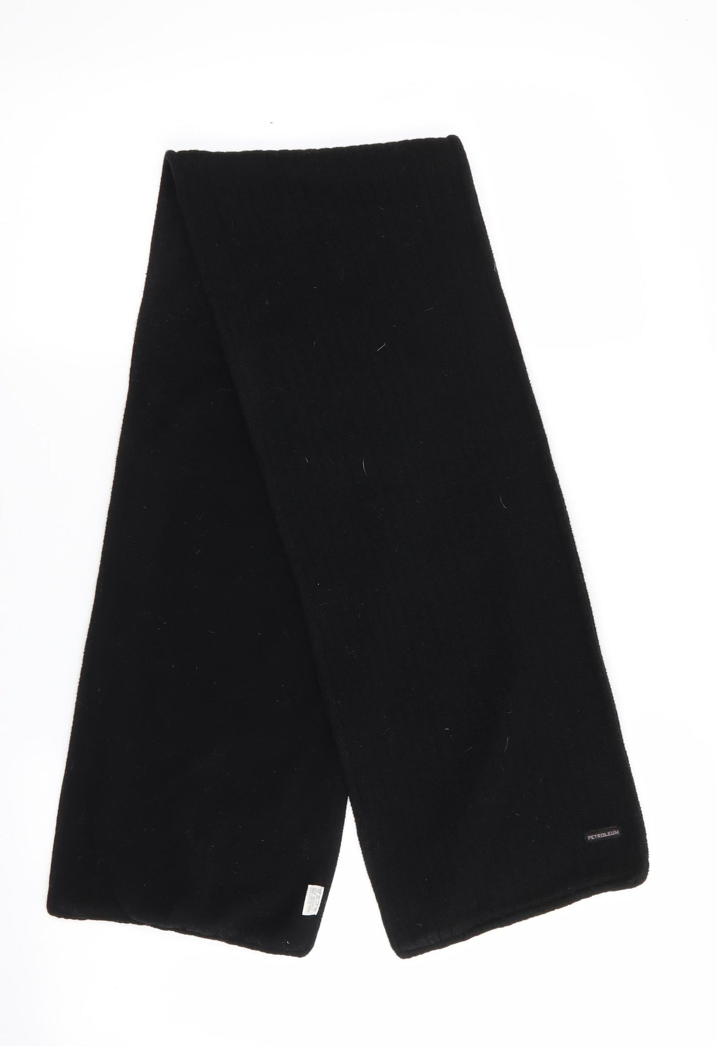 Petroleum Mens Black  Acrylic Scarf  One Size   - Fleece Ribbed