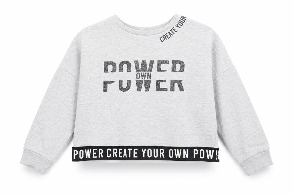 George Girls Grey  Polyester Pullover Sweatshirt Size 6-7 Years   - Create your own power