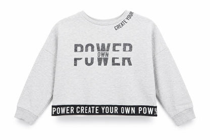 George Girls Grey  Polyester Pullover Sweatshirt Size 6-7 Years   - Create your own power