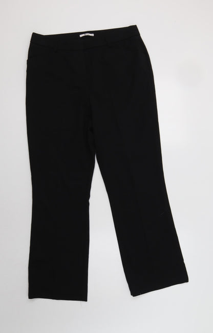 Tu Womens Black  Polyester Dress Pants Trousers Size 12 L28 in Regular