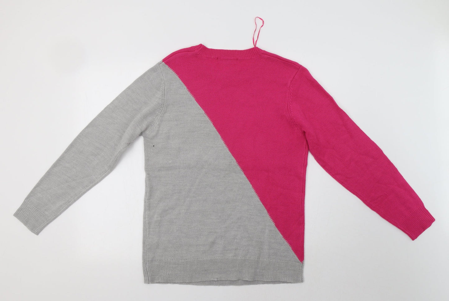 Studio Womens Grey Crew Neck  Acrylic Pullover Jumper Size 14   - La Vie