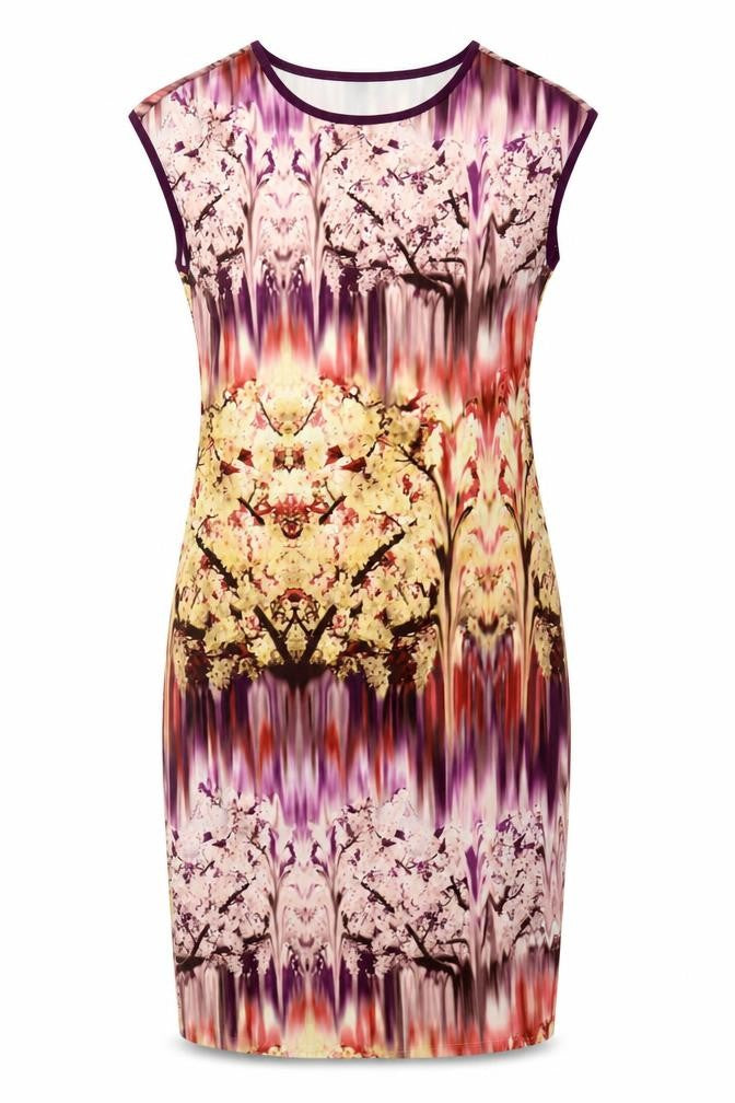 Papaya Womens Multicoloured Geometric Polyester Bodycon  Size 14  Crew Neck