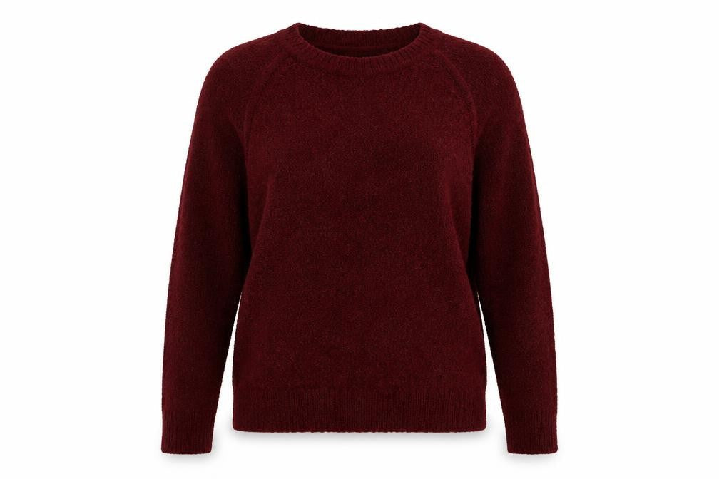 Studio Womens Red Crew Neck  Acrylic Pullover Jumper Size 18
