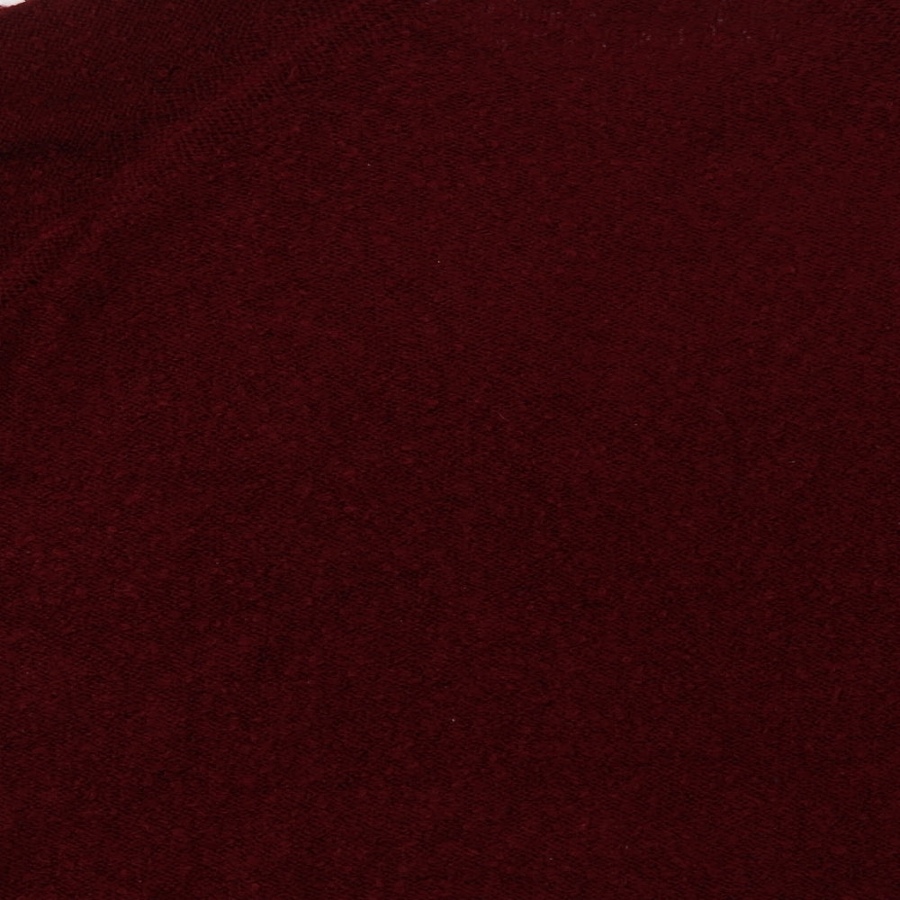 Studio Womens Red Crew Neck  Acrylic Pullover Jumper Size 18