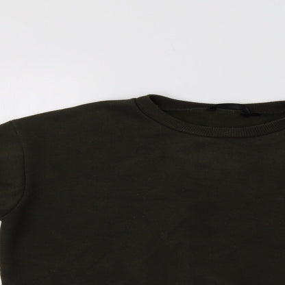 Goldigga Womens Green  Cotton Pullover Sweatshirt Size 10