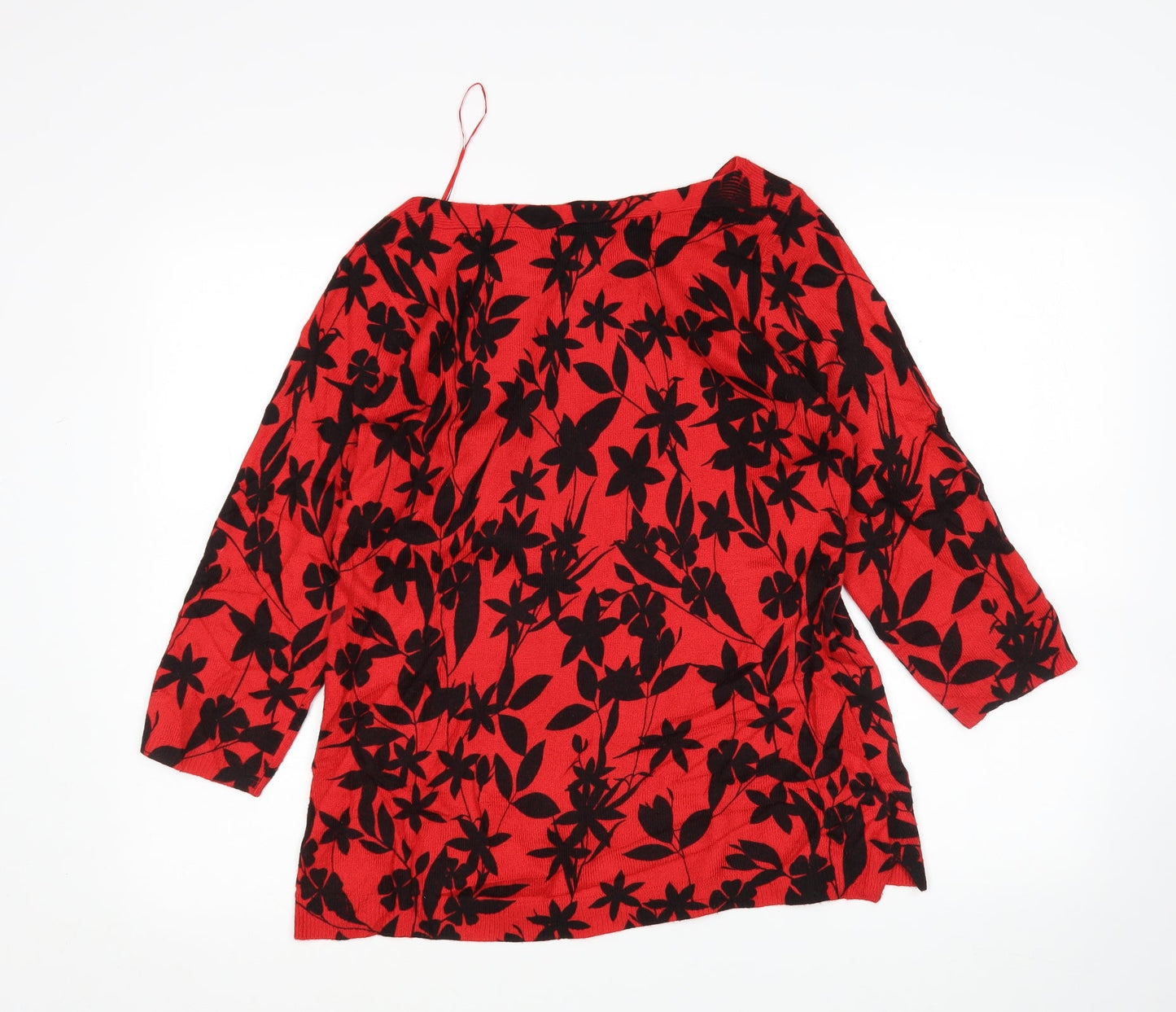 Matalan Womens Multicoloured Round Neck Floral Acrylic Pullover Jumper Size 14