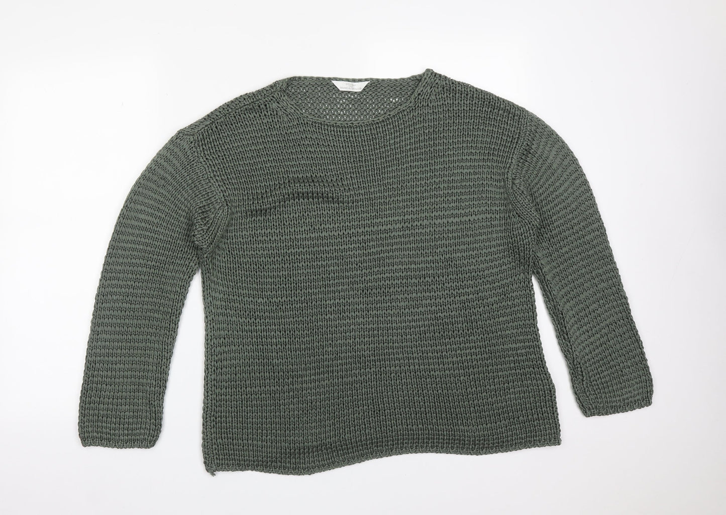 ST MICHAEL Womens Green  Acrylic Pullover Sweatshirt Size 14