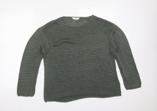 ST MICHAEL Womens Green  Acrylic Pullover Sweatshirt Size 14