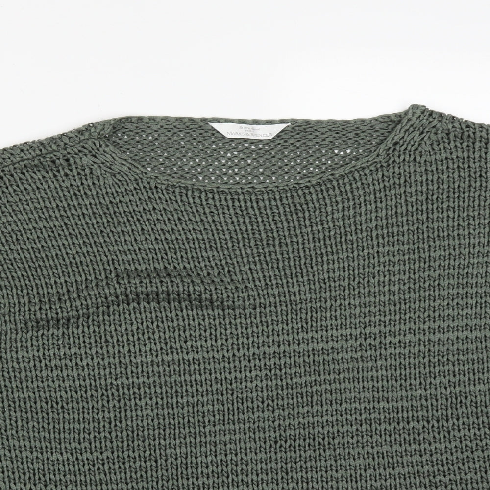 ST MICHAEL Womens Green  Acrylic Pullover Sweatshirt Size 14