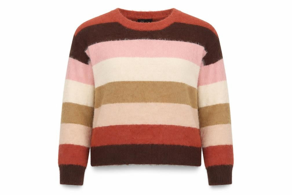 New Look Womens Multicoloured Striped Polyamide Pullover Sweatshirt Size L