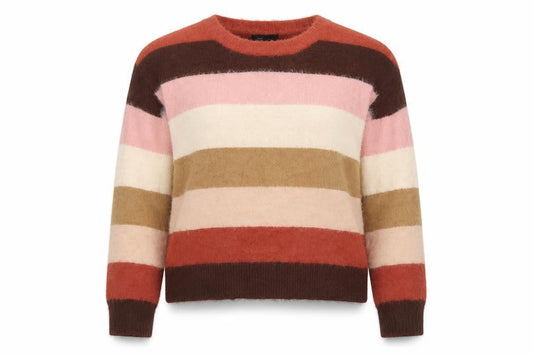 New Look Womens Multicoloured Striped Polyamide Pullover Sweatshirt Size L