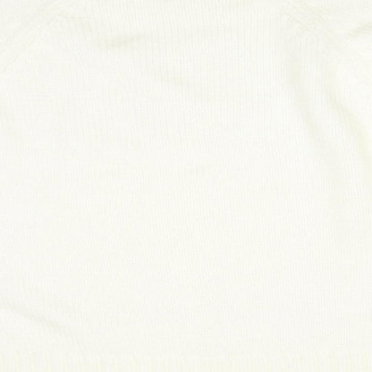 FORNARI Womens White  Acrylic Pullover Sweatshirt Size L