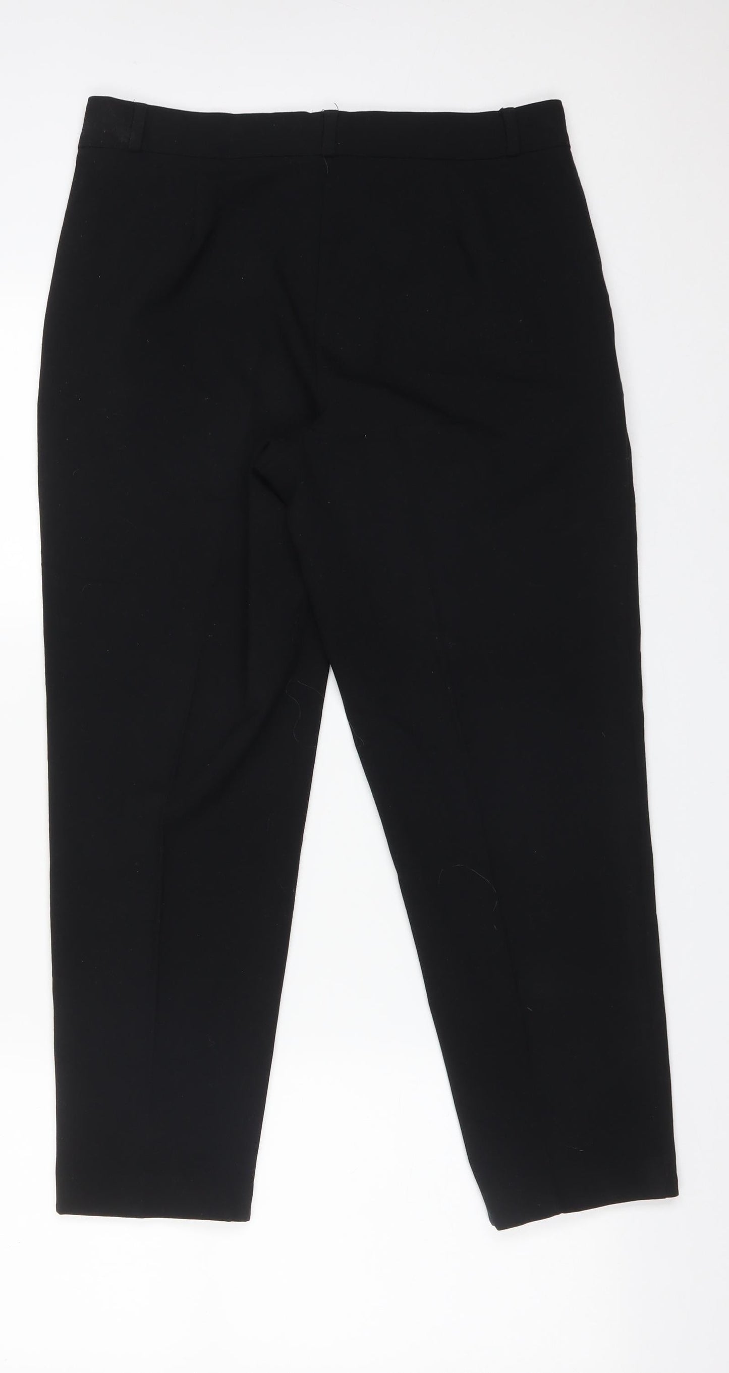 M&S Womens Black  Polyester Dress Pants Trousers Size 10 L25 in Regular