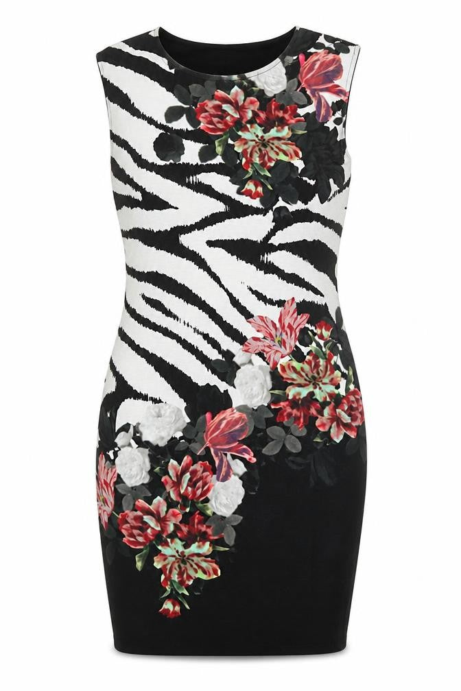 Rainbow Womens Multicoloured Animal Print Polyester Bodycon  Size S  Round Neck