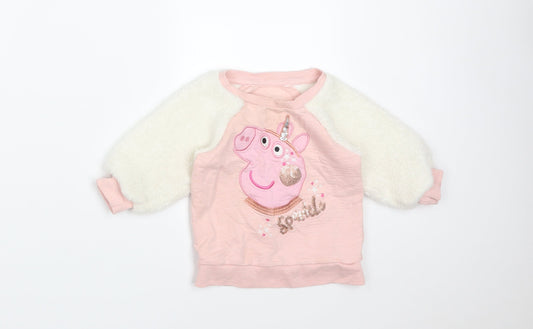 Nutmeg  Multicoloured Colourblock Cotton Basic T-Shirt Size 18-24 Months Crew Neck  - PEPPA PIG