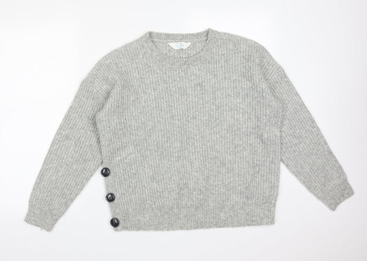 Primark Womens Grey  Acrylic Pullover Sweatshirt Size L