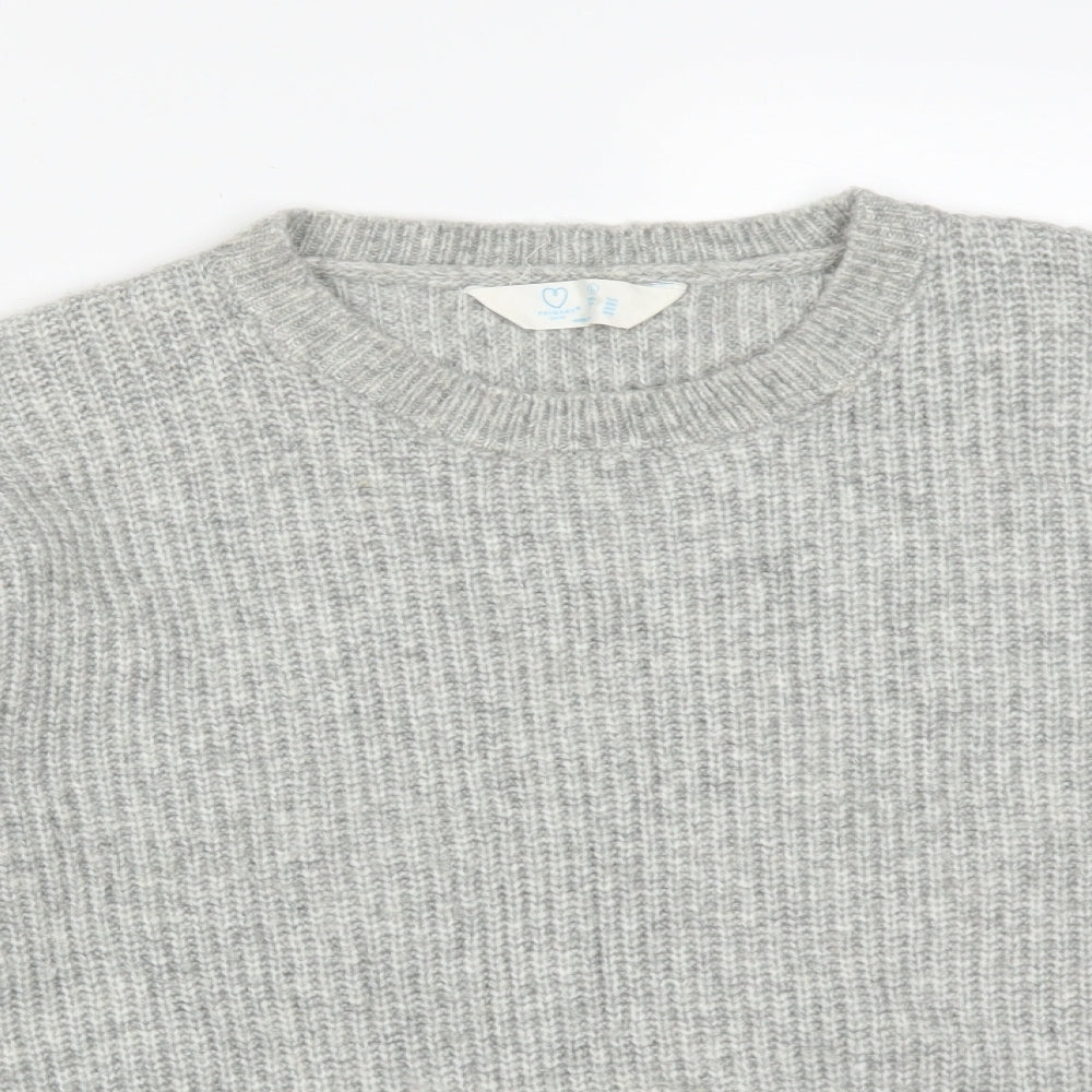Primark Womens Grey  Acrylic Pullover Sweatshirt Size L