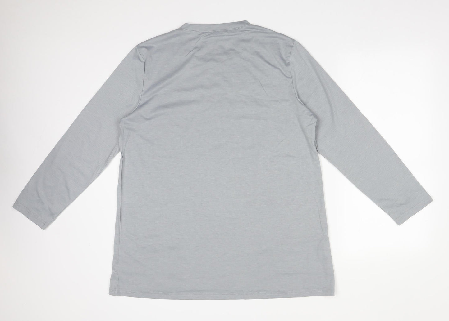 Preworn Womens Grey  Polyester Basic T-Shirt Size L Round Neck - FAITH