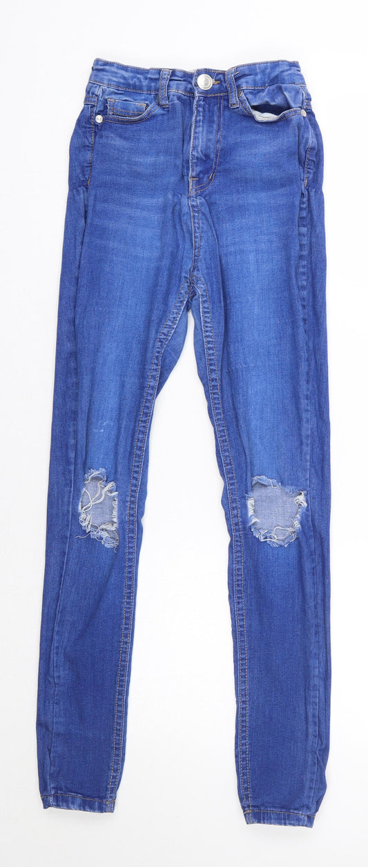 Preloved Born Belief Womens Blue  Cotton Skinny Jeans Size 6 L27 in Regular - Front