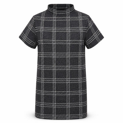 Select Womens Grey Check Polyester Pencil Dress  Size 14  High Neck Pullover