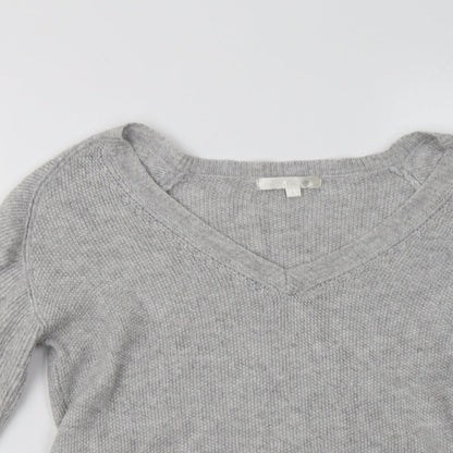 See U Soon Womens Grey V-Neck   Pullover Jumper Size S