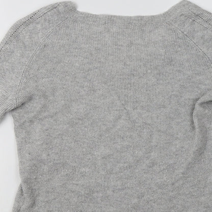 See U Soon Womens Grey V-Neck   Pullover Jumper Size S