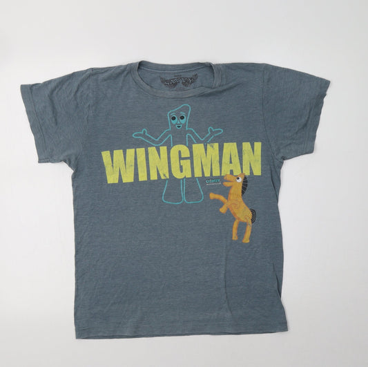 Savvy Womens Grey  Cotton Basic T-Shirt Size S Crew Neck - Wingman
