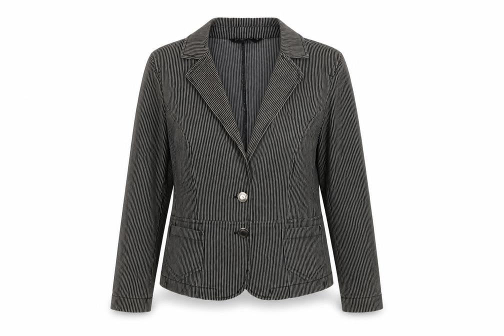 Dorothy Perkins Womens Grey Striped  Jacket Blazer Size 12