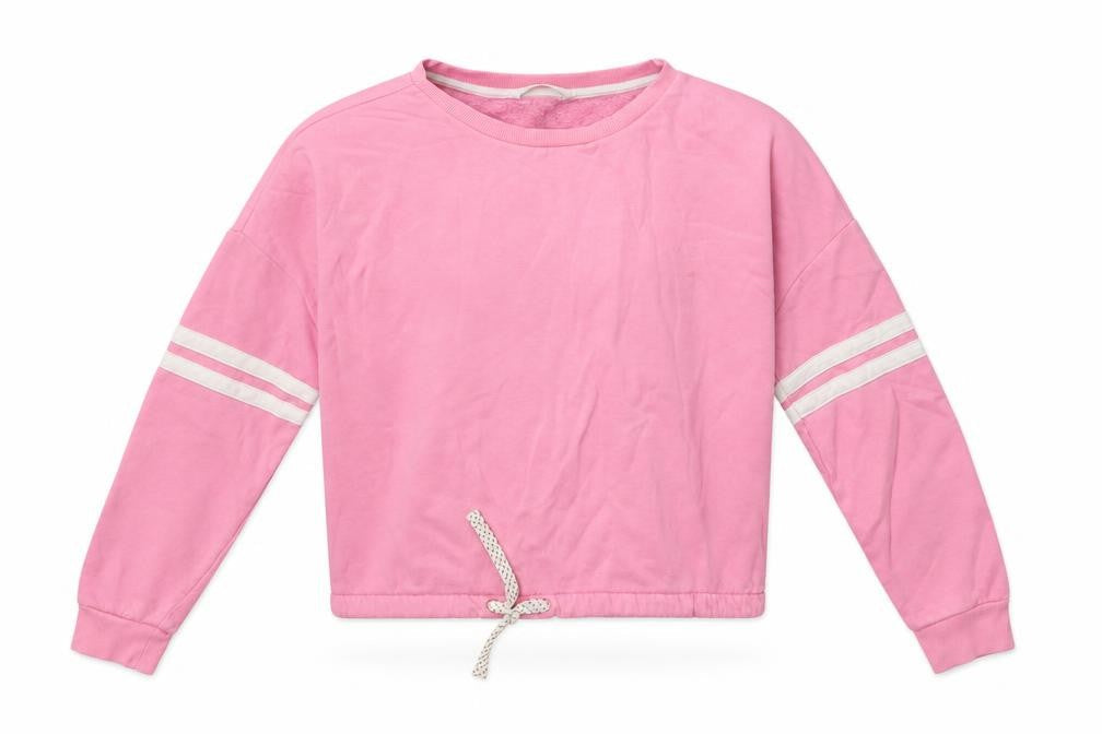 Marks & Spencer Girls Pink Striped Cotton Pullover Sweatshirt Size 12-13 Years