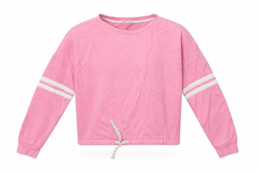 Marks & Spencer Girls Pink Striped Cotton Pullover Sweatshirt Size 12-13 Years