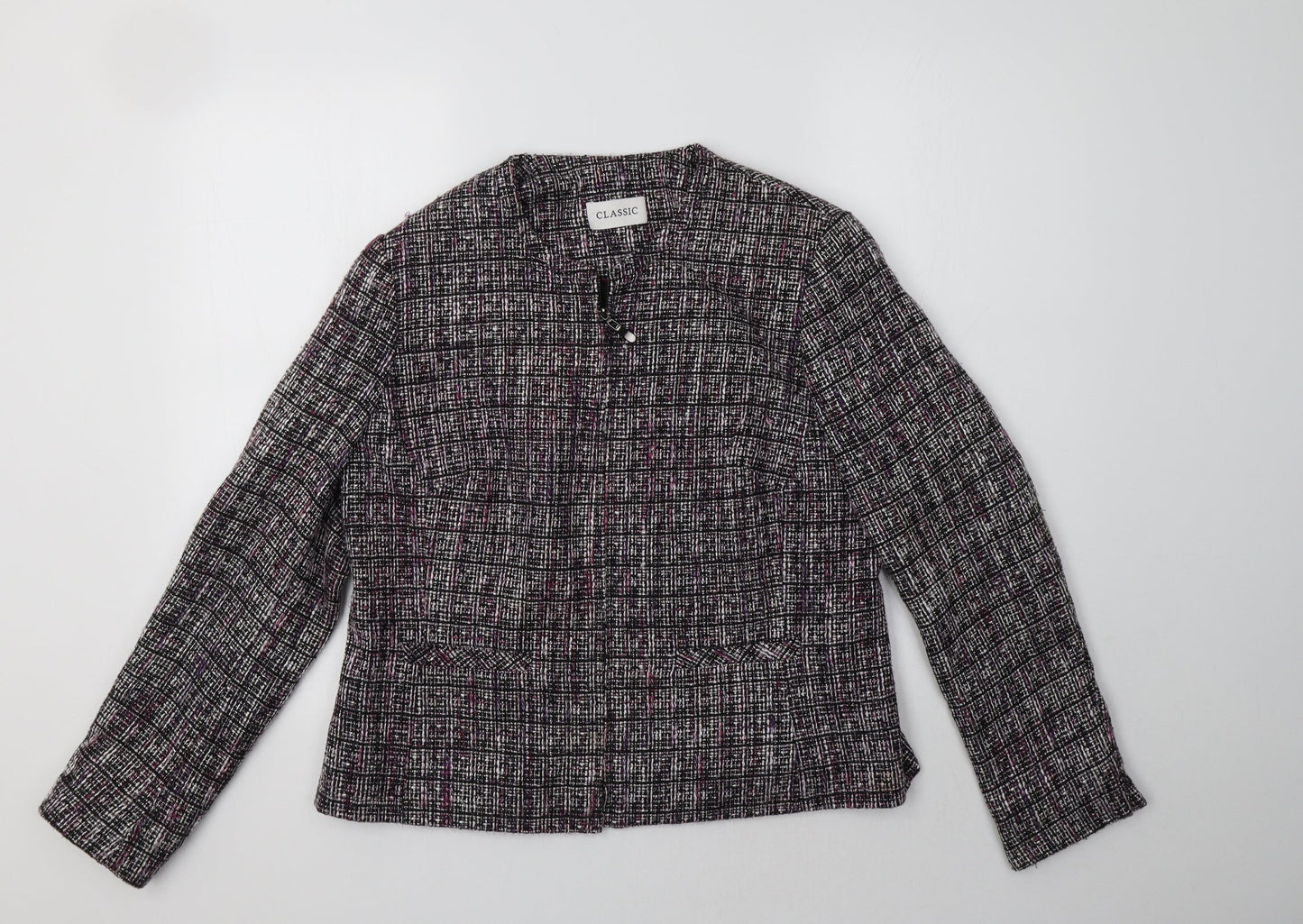 M&S Womens Purple Check  Jacket Blazer Size 14