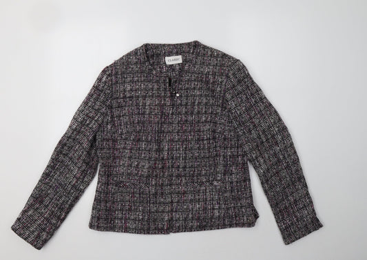M&S Womens Purple Check  Jacket Blazer Size 14