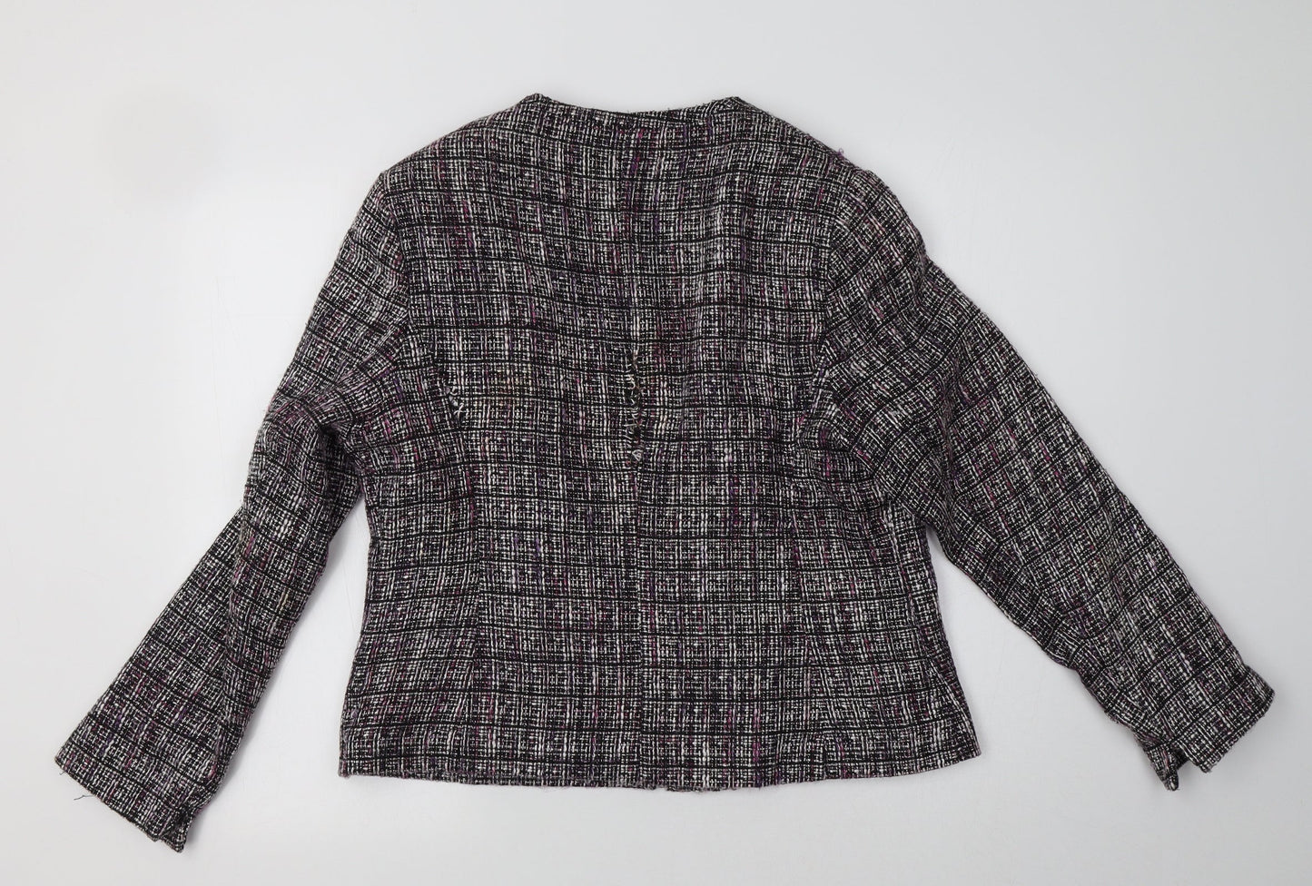 M&S Womens Purple Check  Jacket Blazer Size 14