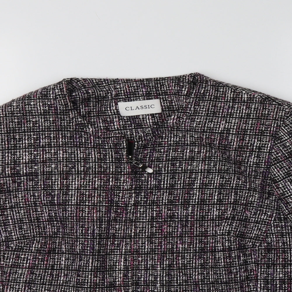 M&S Womens Purple Check  Jacket Blazer Size 14