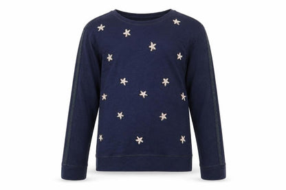 Next Girls Blue Solid Cotton  Pyjama Top Size 8 Years   - Subtle shimmer effect Stars